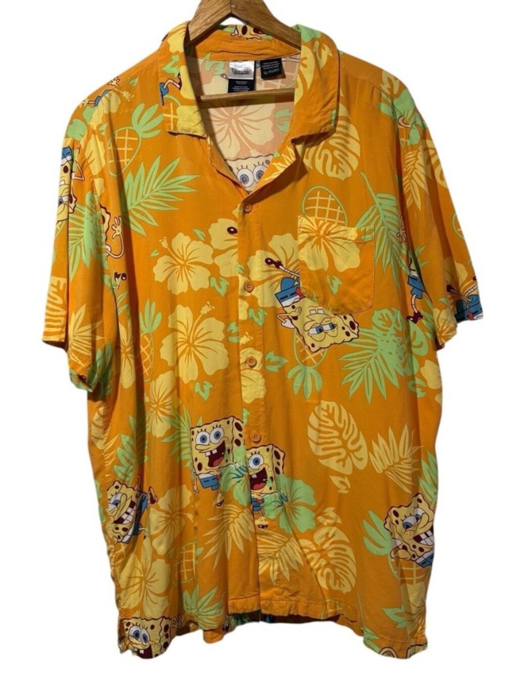 Nickelodeon SpongeBob SquarePants Men's XL Short Sleeve Hawaii Shirt